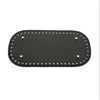 Black PU leather bag base with pre-drilled holes for DIY knitting and crochet