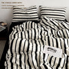 Ensemble de housse de couette rayée noir et blanc classique