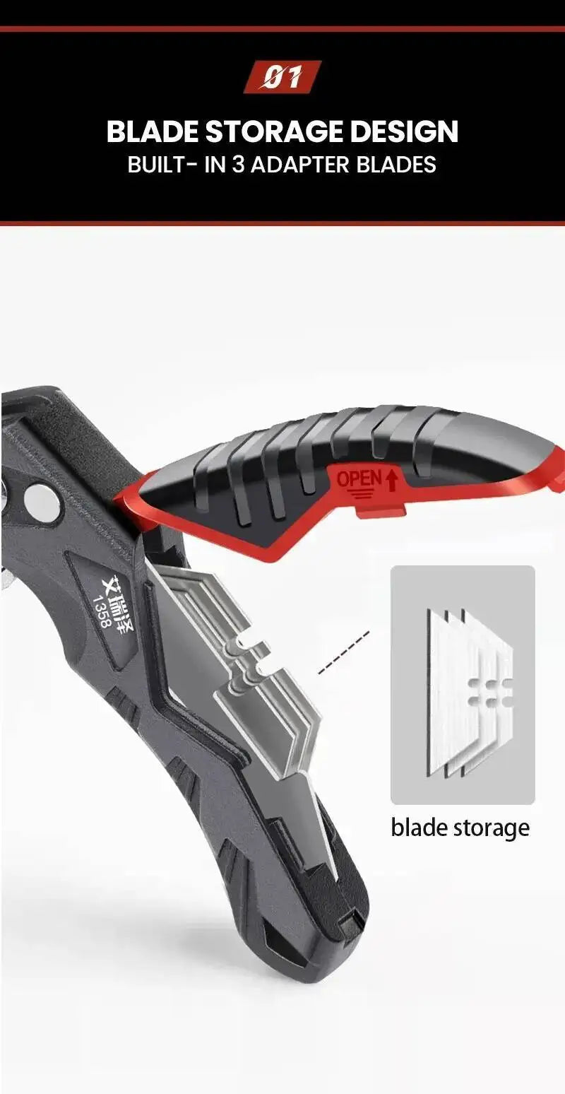 Folding Utility Knife with Replaceable Blade and Safety Lock