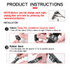 Instructions for installing a strobe light system using Velcro and a rubber band on a car interior
