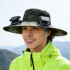 Solar-Powered Cooling Fisherman Hat with Dual Fans