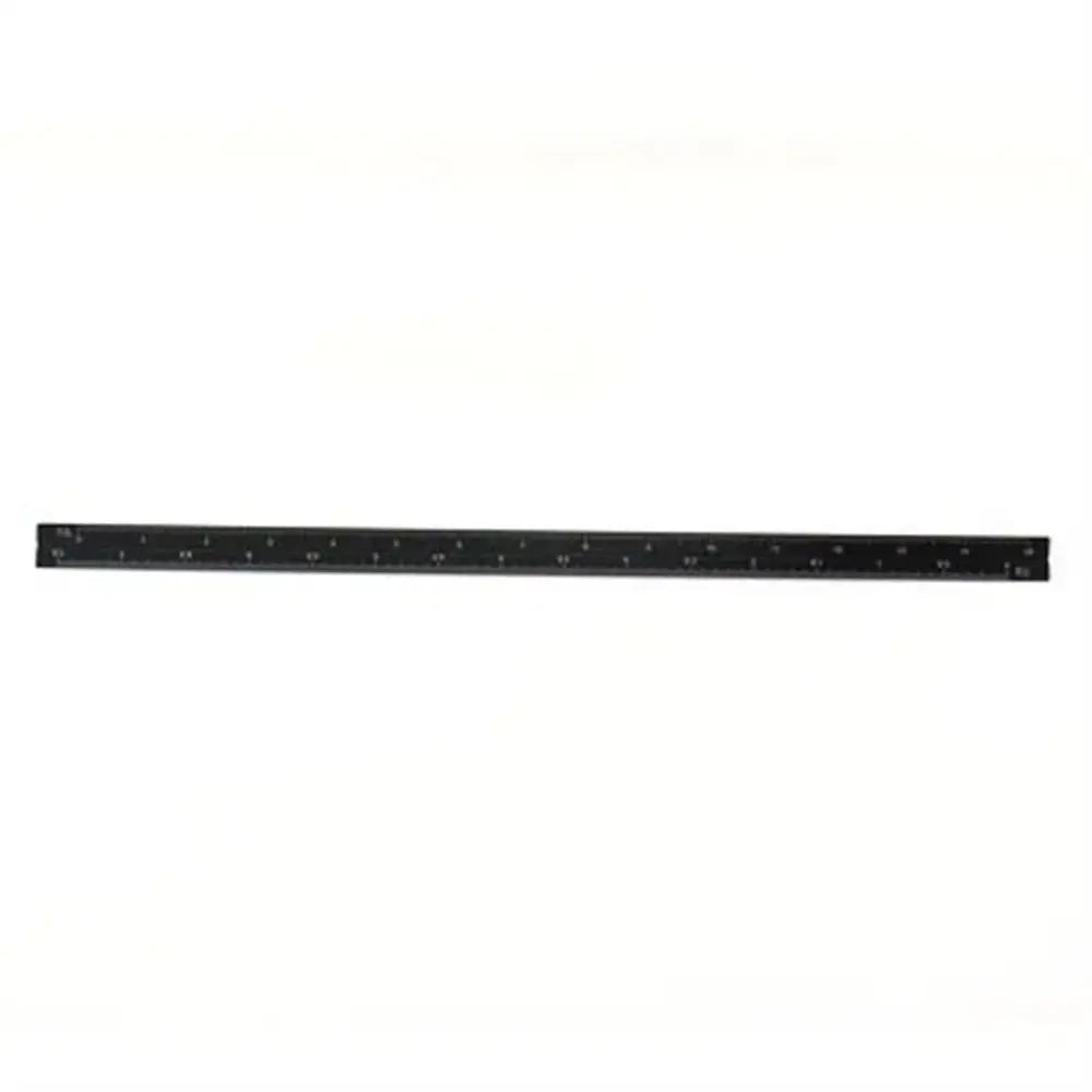A black precision aluminum triangular scale ruler used for drafting and drawing.