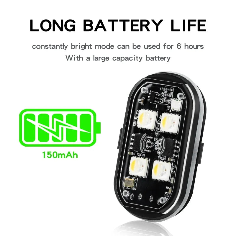 Wireless RGB Strobe Warning Light with USB Charging