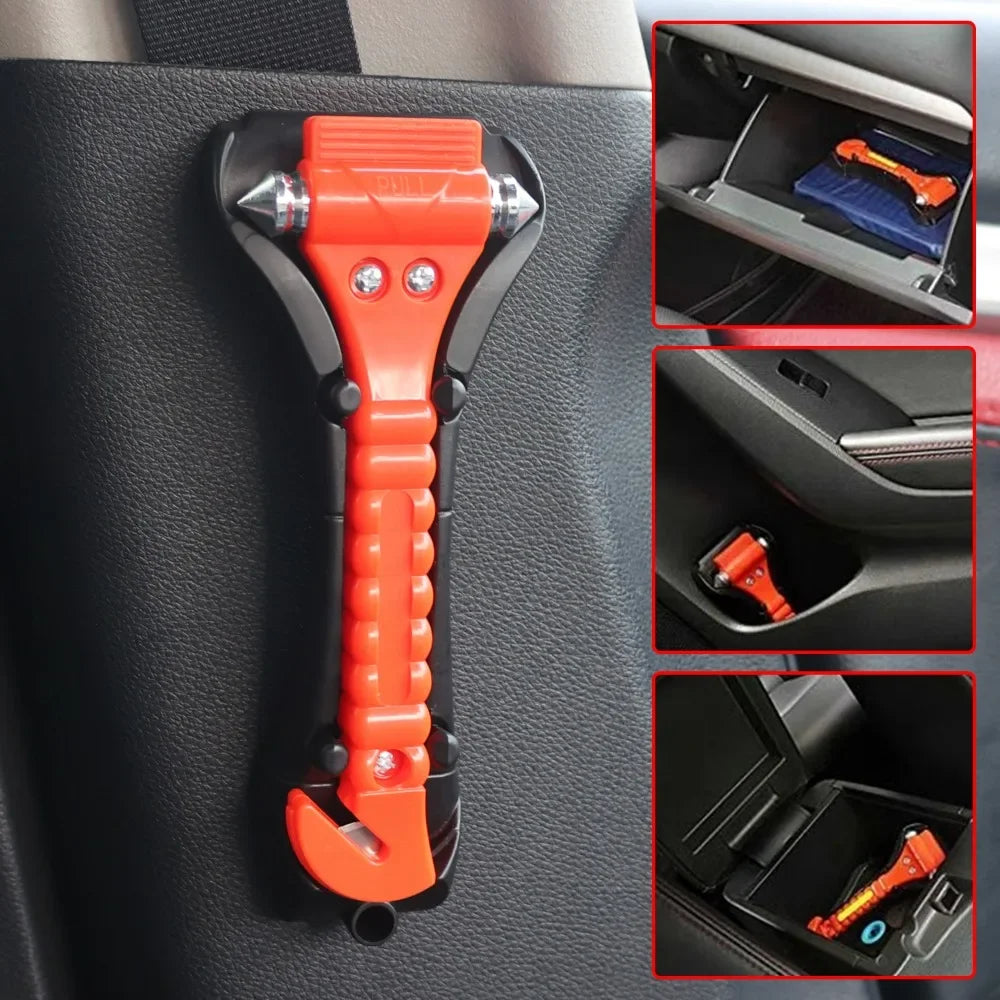 Emergency Escape Hammer with Seatbelt Cutter