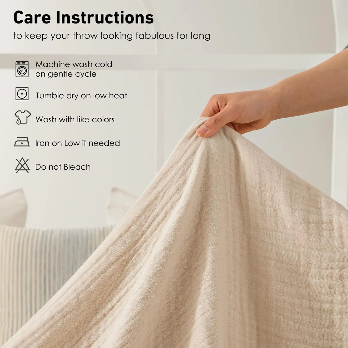 6-Layer Cotton Muslin Blanket – Lightweight & Breathable for All-Season Comfort