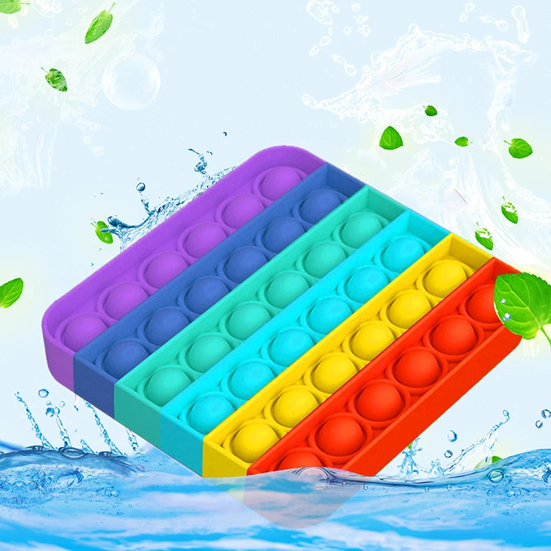 Rainbow Pop-It Fidget Board - Sensory Stress Relief Toy