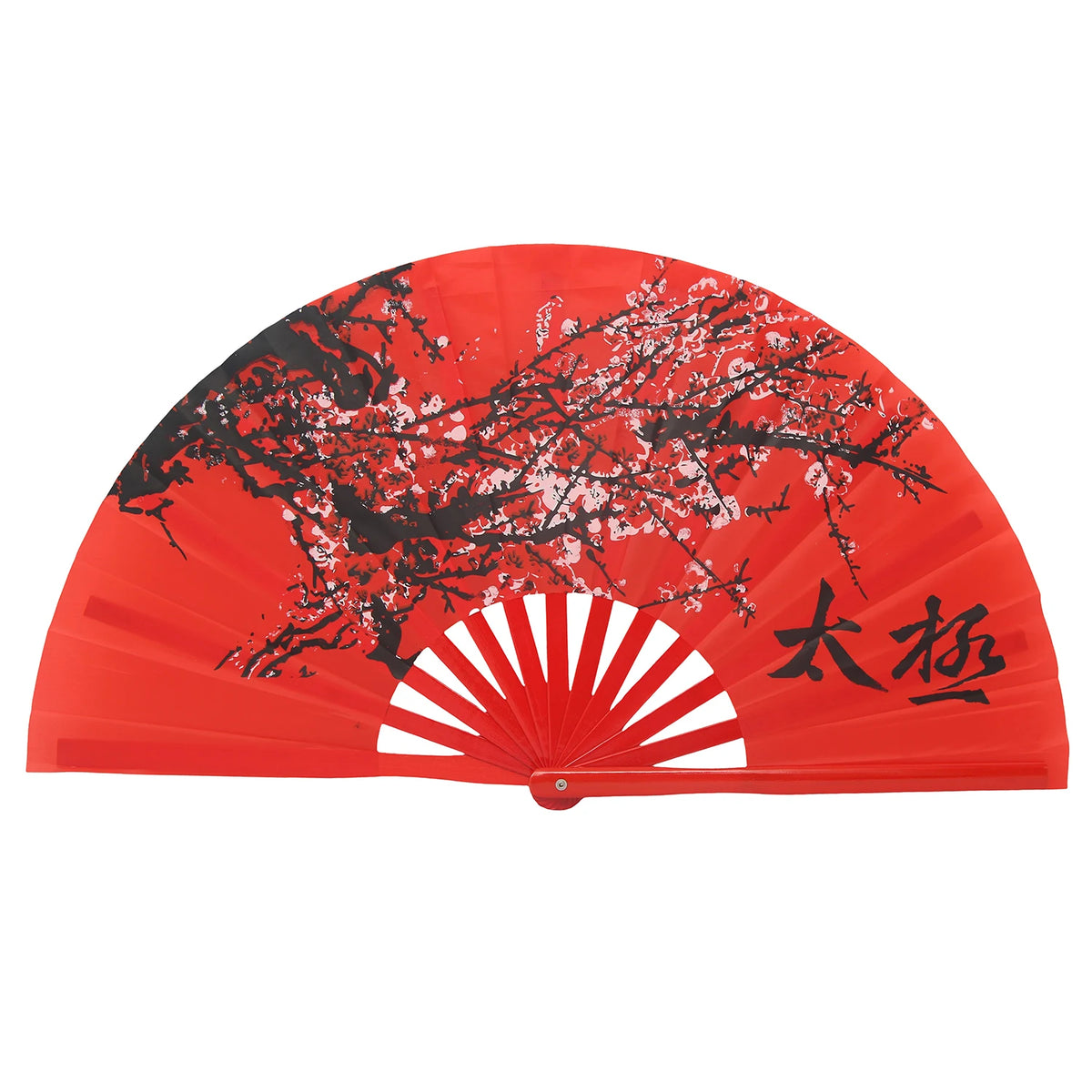 Traditional Bamboo Tai Chi Performance Fan with Protective Cover
