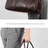 Retro PU Leather Weekender Duffel Bag with Adjustable Shoulder Strap