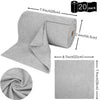 A roll of gray reusable ultra-fine fiber tear-off towel with dimensions and a coiled example.