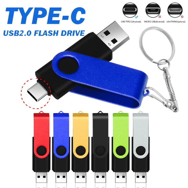 Dual-Interface USB Flash Drive with Type-C and Standard USB