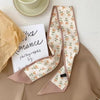Floral Print Silk Hair Scarf for Women – Long Ribbon Headband
