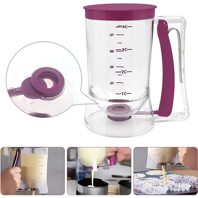 4-Cup Pancake Batter Dispenser with Measuring Guide