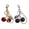 Cute Cherry Keychain with Sparkling Resin Charm