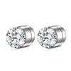Round Crystal Magnetic Clip-On Earrings