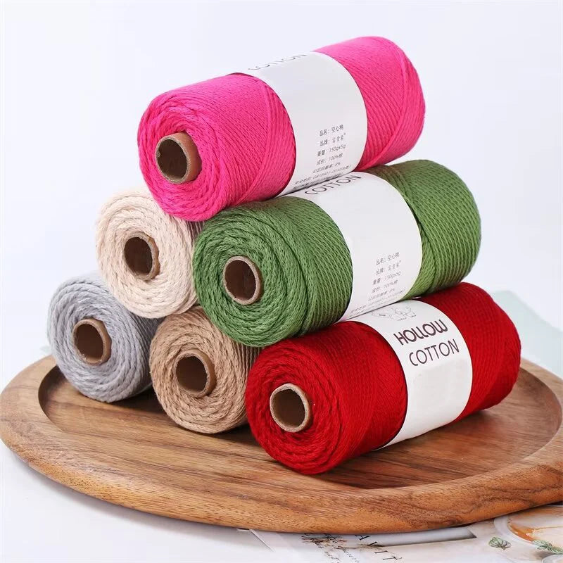 Soft Hollow Cotton Yarn for Knitting and Crochet