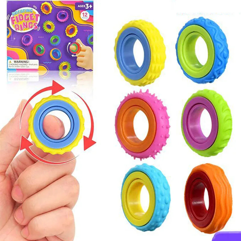 Spinning Sensory Ring Fidget Toy for Kids and Adults