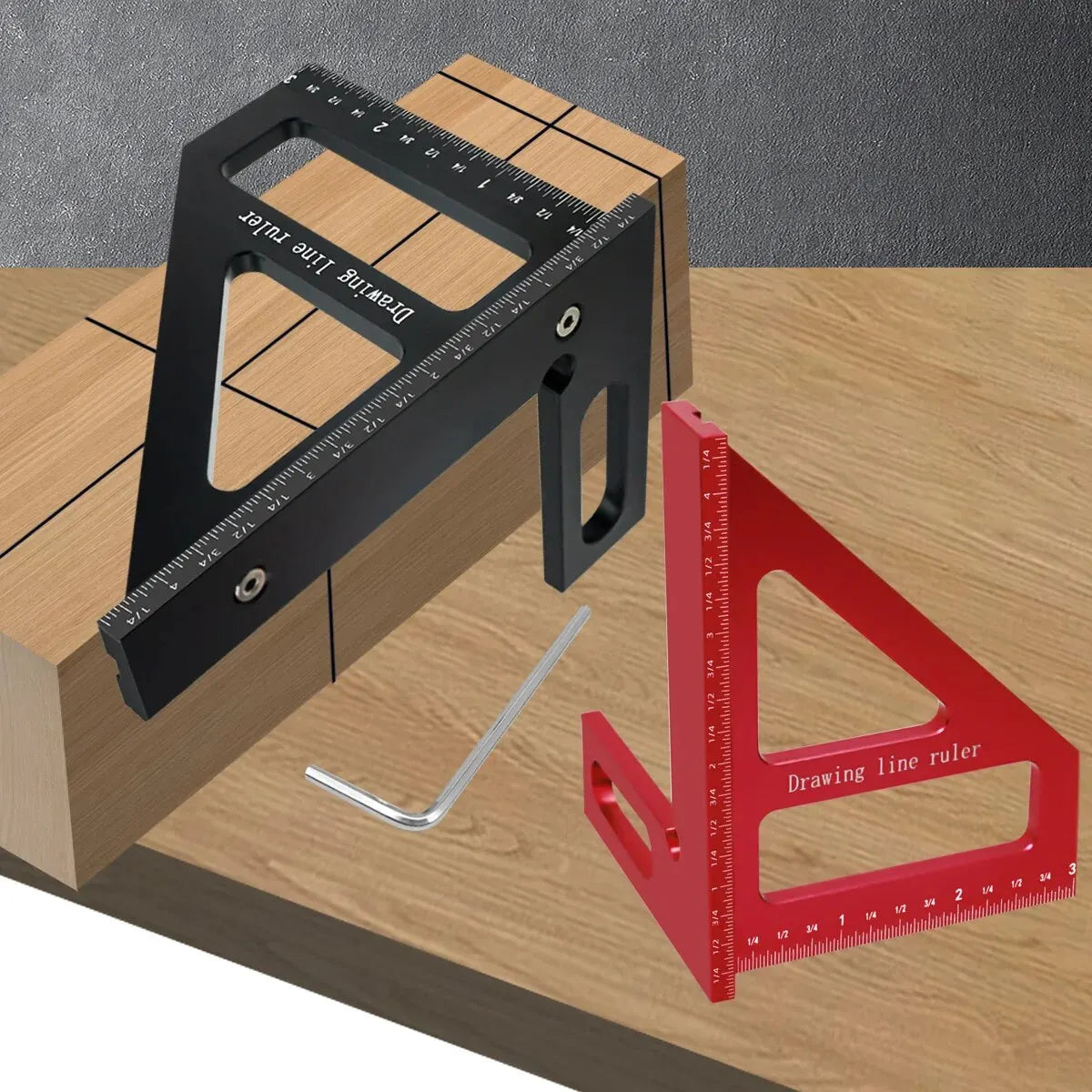 3D Multi-Angle Woodworking Square Ruler