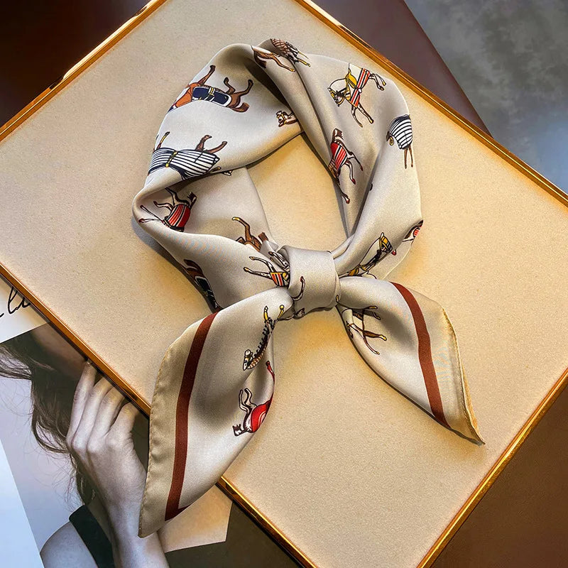 Silk-Feel Square Scarf for Women
