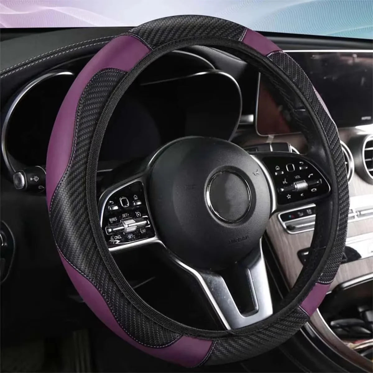 Funda para Volante de PU Resistente al Deslizamiento y Transpirable