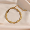 Gold-Plated Herringbone Chain Necklace & Bracelet Set