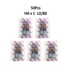 A pack of 50 pairs of HA needles in sizes 1, 5, and 10, packaged for sewing machines.