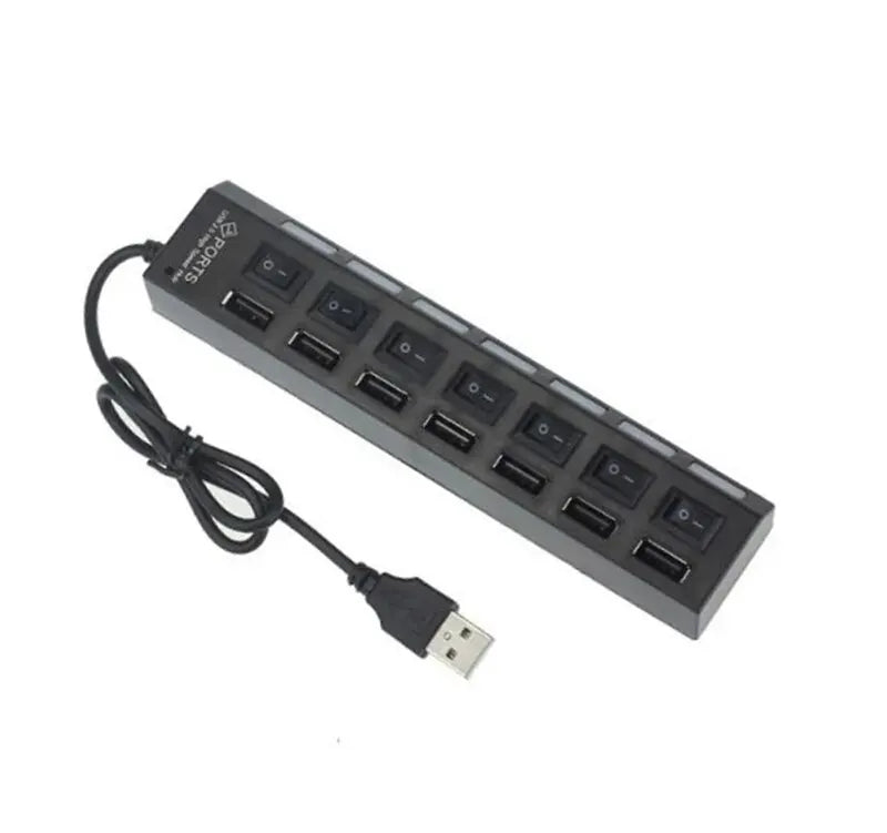 7-Port USB 2.0 Hub with Individual LED Switches