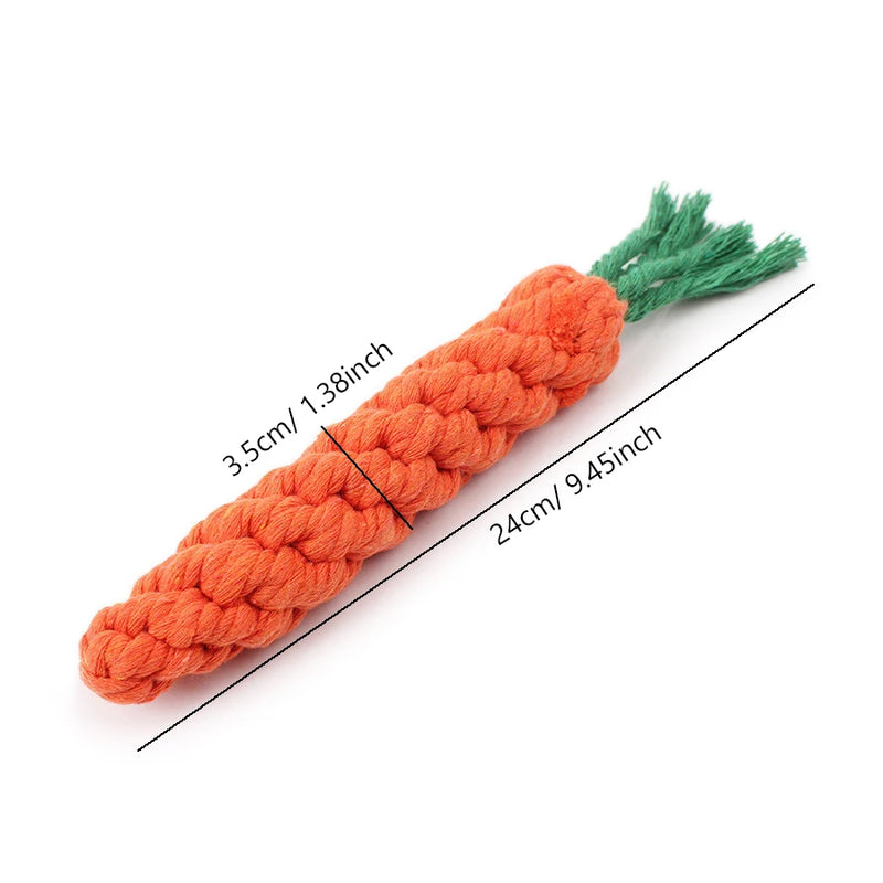 Bite-Resistant Cotton Rope Carrot Dog Toy