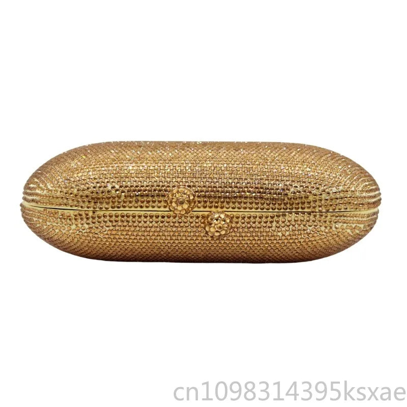 Rhinestone Evening Clutch with Chain Strap