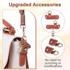 Leather mini bag strap set with alloy buckles showing various attachment options for bags