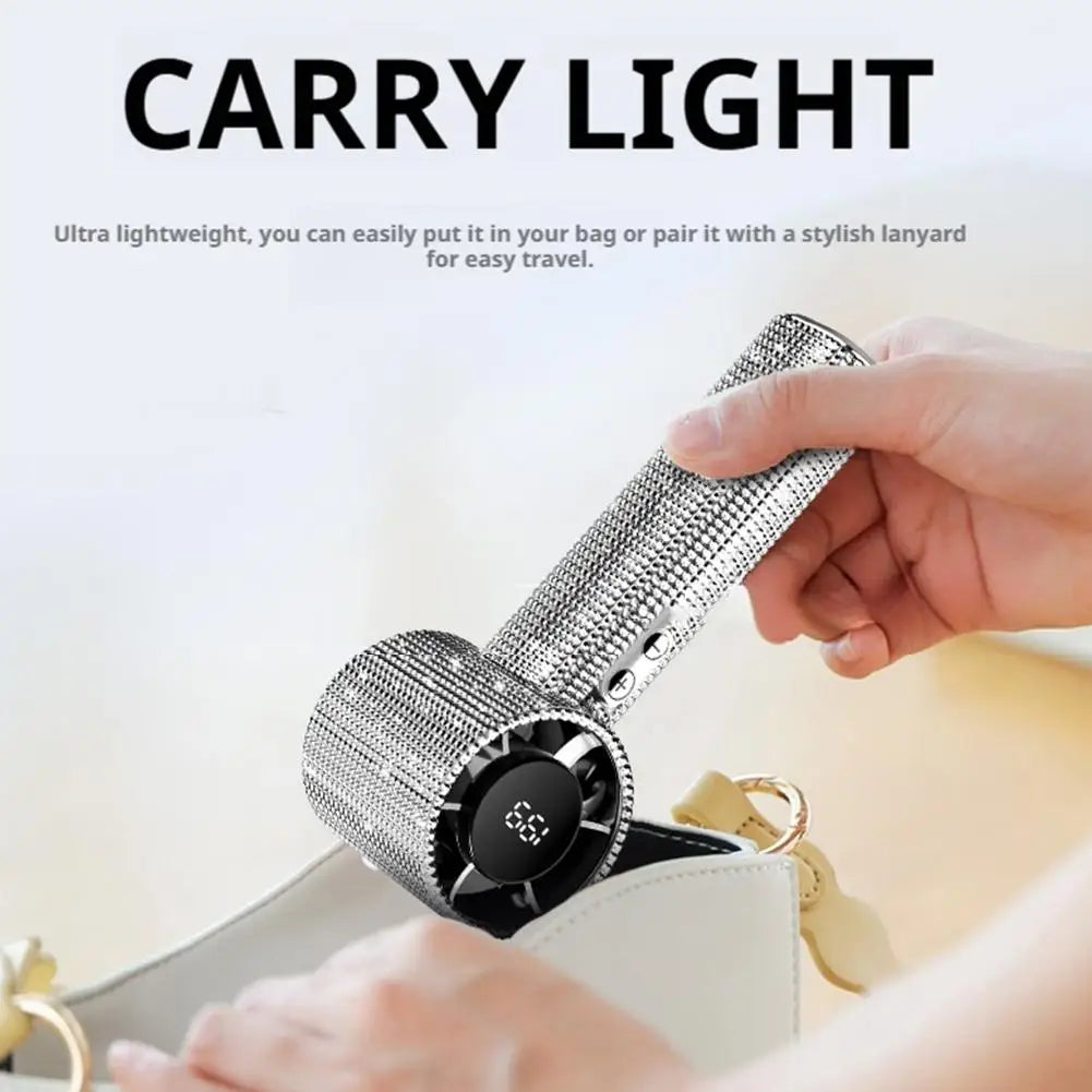 Portable Rechargeable Handheld Fan with Digital Display