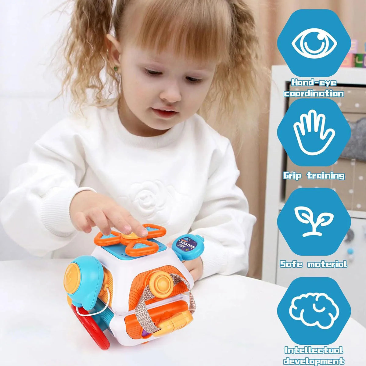 Montessori Busy Cube - Sensory Activity Toy for Toddlers