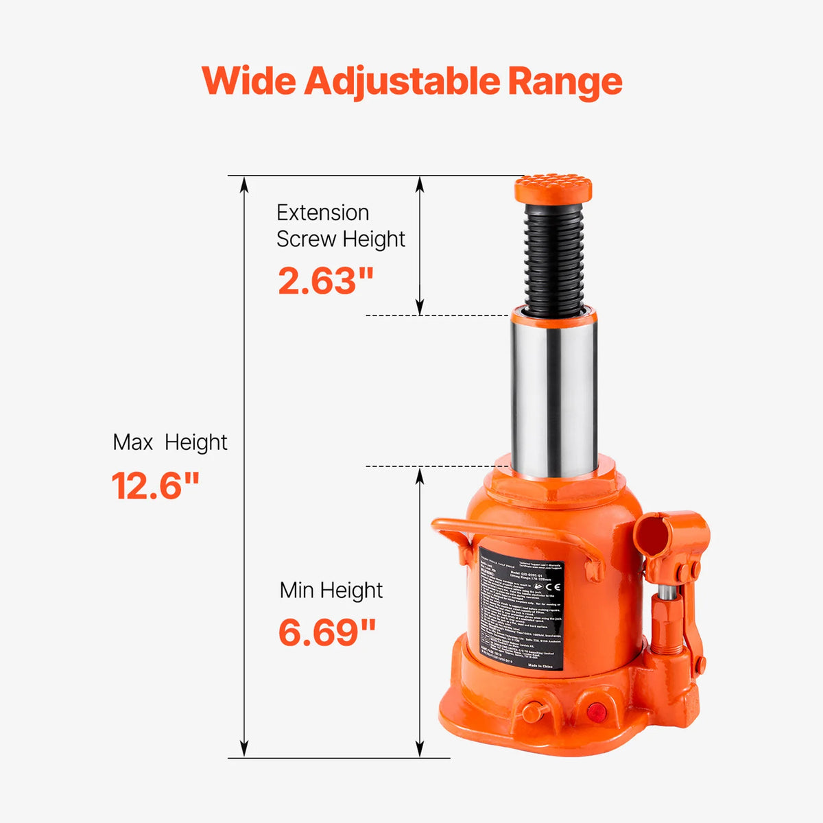 Heavy-Duty Hydraulic Bottle Jack for Trucks, SUVs, and RVs