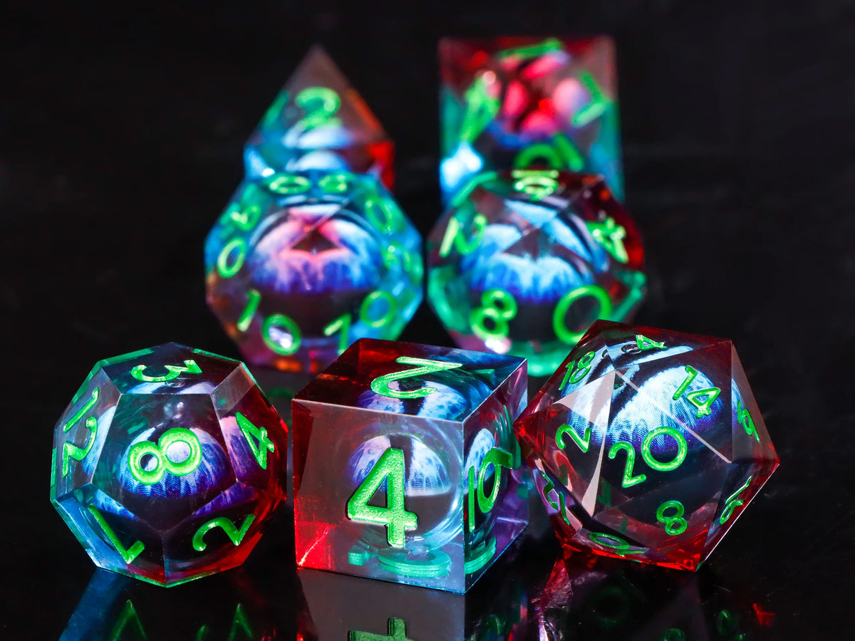 Beholder's Eye Sharp Edge Resin Dice Set for D&D