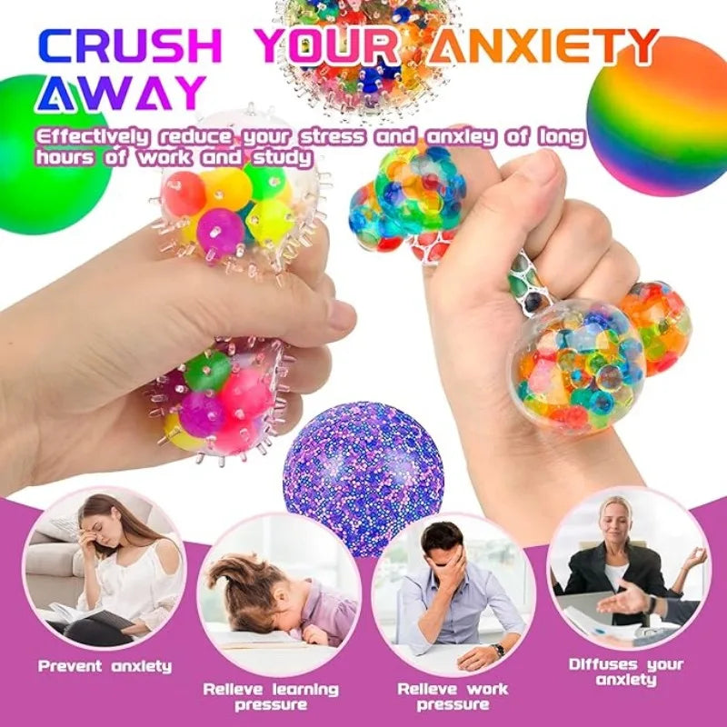 Mini Squishy Stress Balls Set - 6 Pack