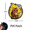 Funny Cat Face PVC Morale Patch with Hook-and-Loop Backing