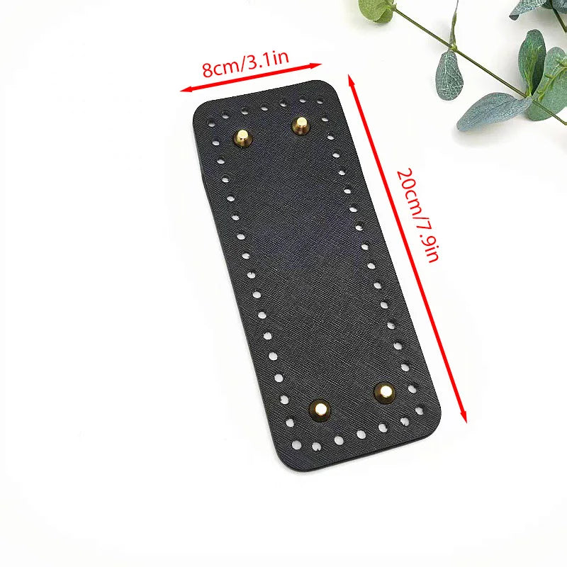 PU Leather Bag Bases with Hanging Hooks for DIY Knitting & Craft Projects