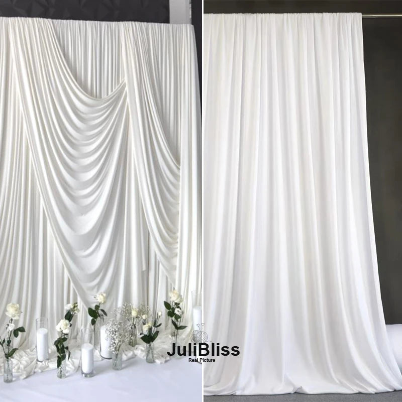 White pleated fabric draping used as a backdrop or decor