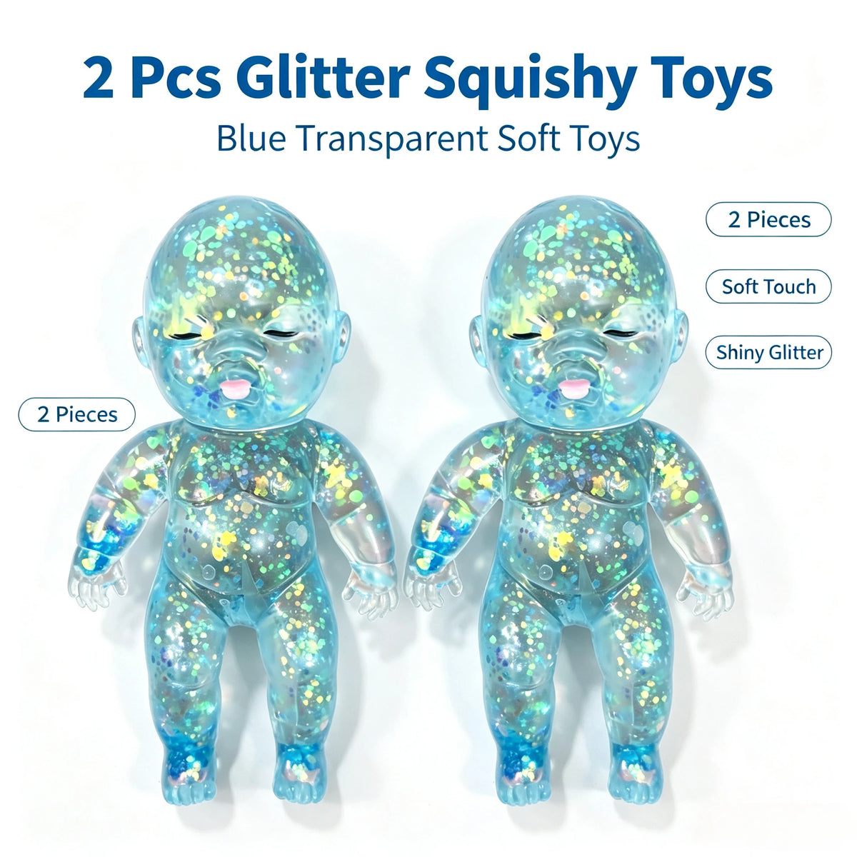 Glitter Squishy Fidget Toy - Slow Rebound Stress Relief for Kids and Adults