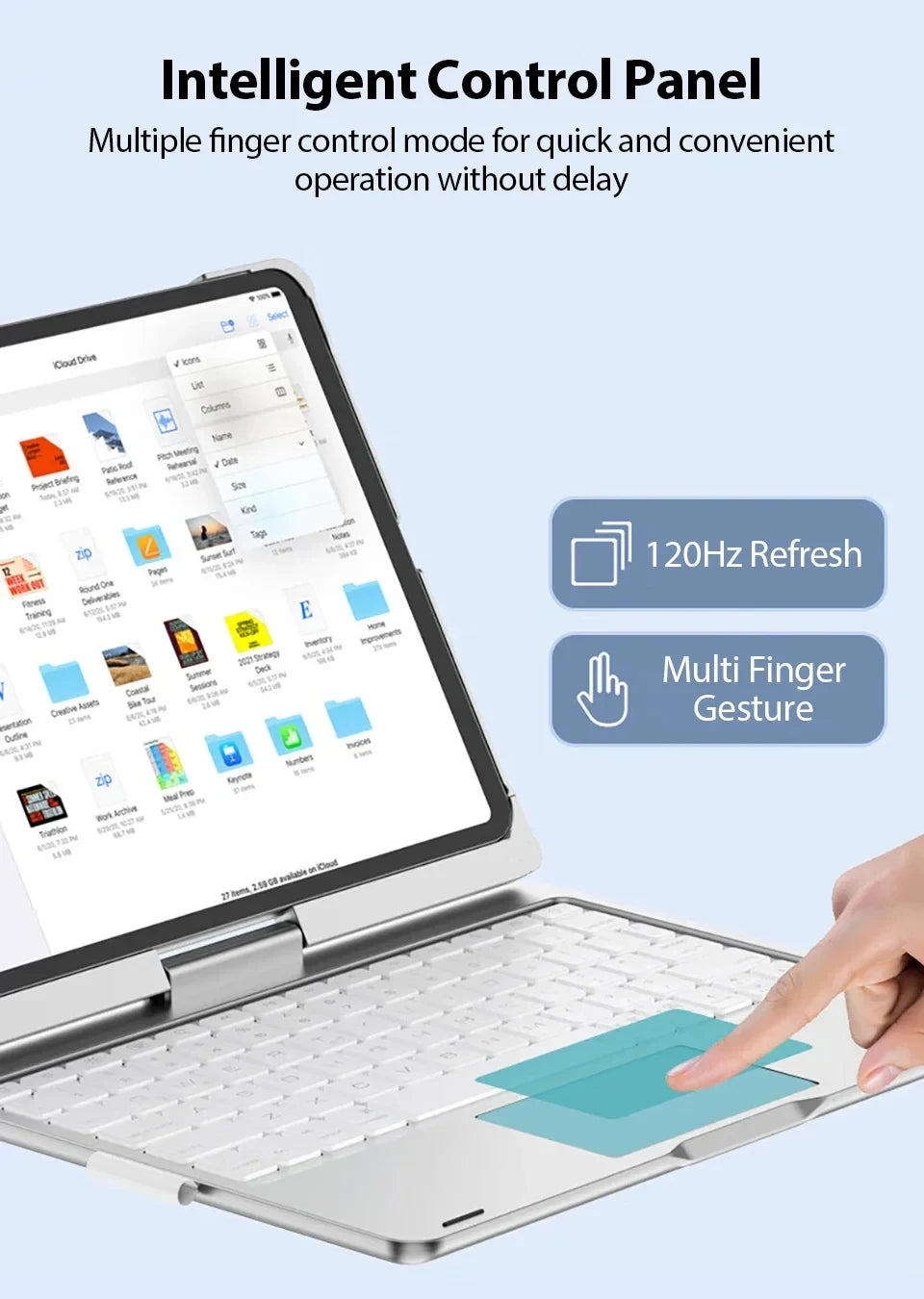 360° Rotating iPad Keyboard Case with Touchpad