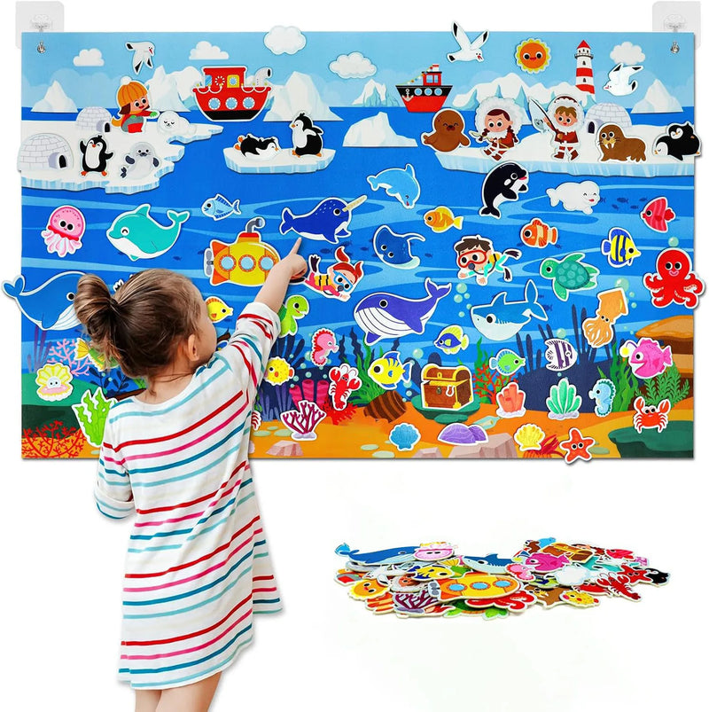 Interactive Felt Story Board Set with Farm & Ocean Themes