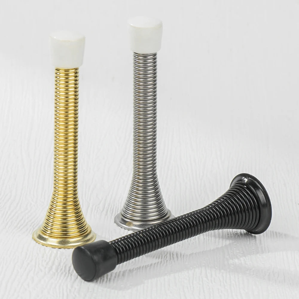 Iron Spring Door Stopper with Wall Protector