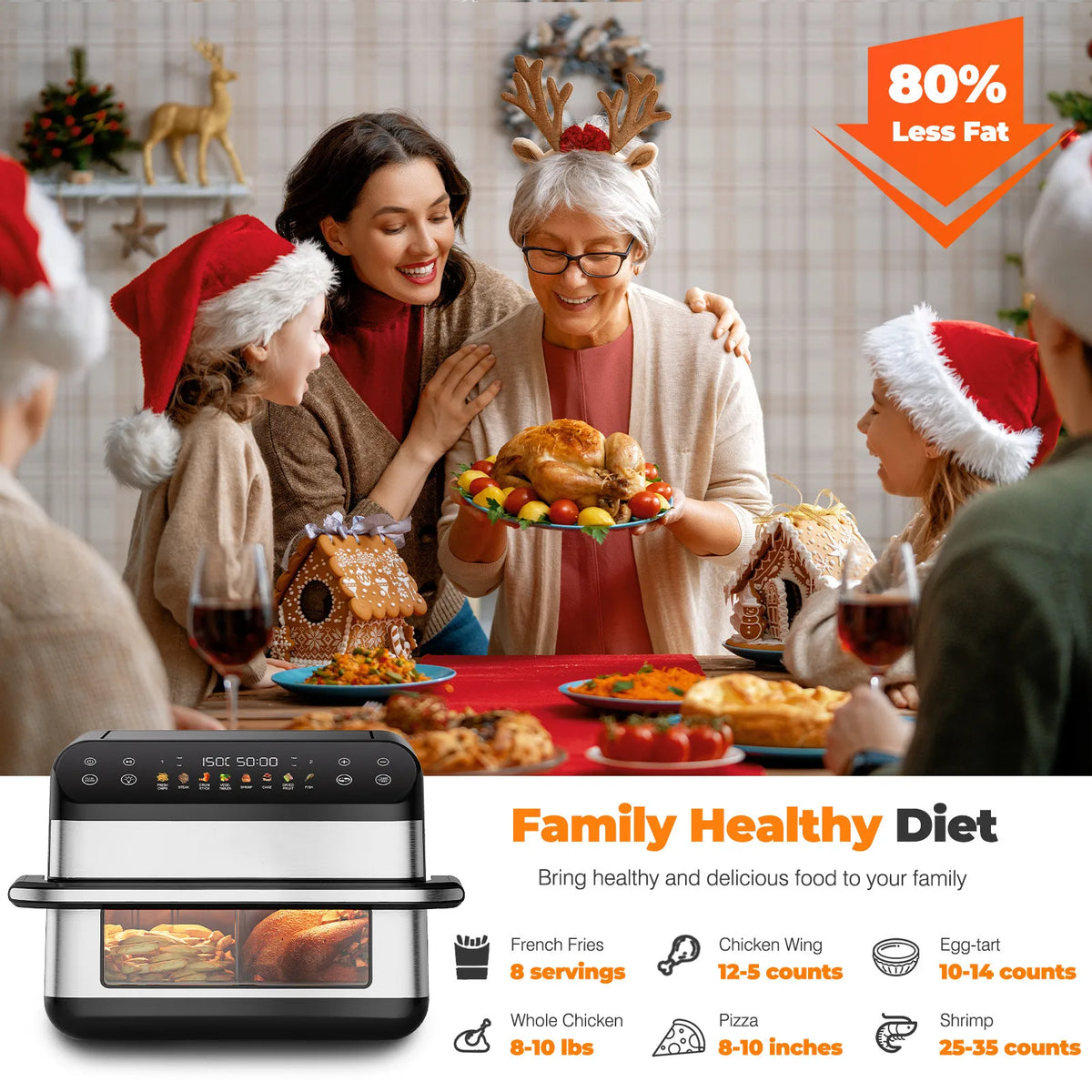 Horno Air Fryer con Doble Cesta de 10L