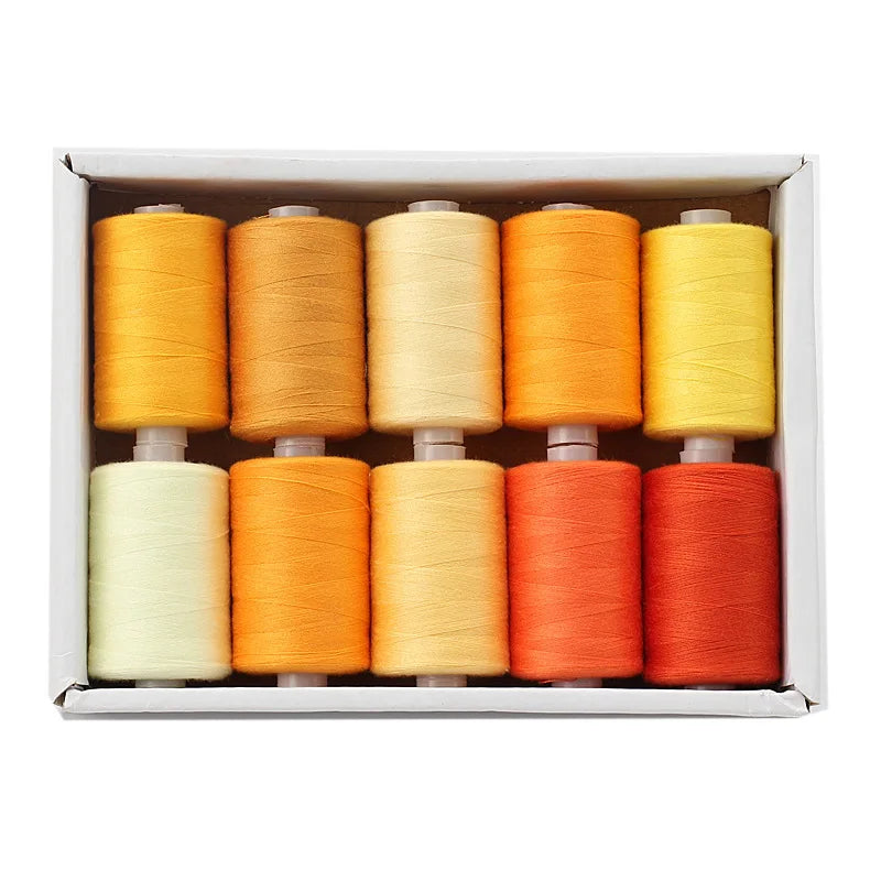 1000 Yard Polyester Sewing Thread Spools — 10 Color Pack