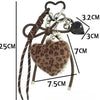 Leopard Print Plush Keychain with Woven Rope