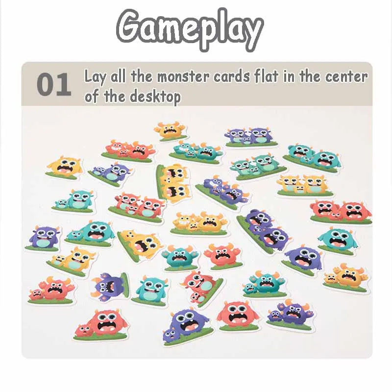 Catch the Monster! Montessori Color & Shape Matching Board Game for Kids