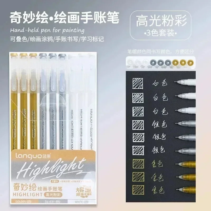3D Embossed Acrylic Gel Pens - 6/144 Color Options