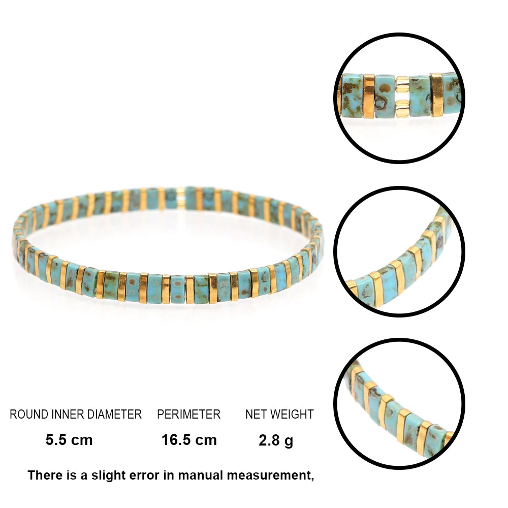 Boho Crystal Beaded Bracelet Set for Women