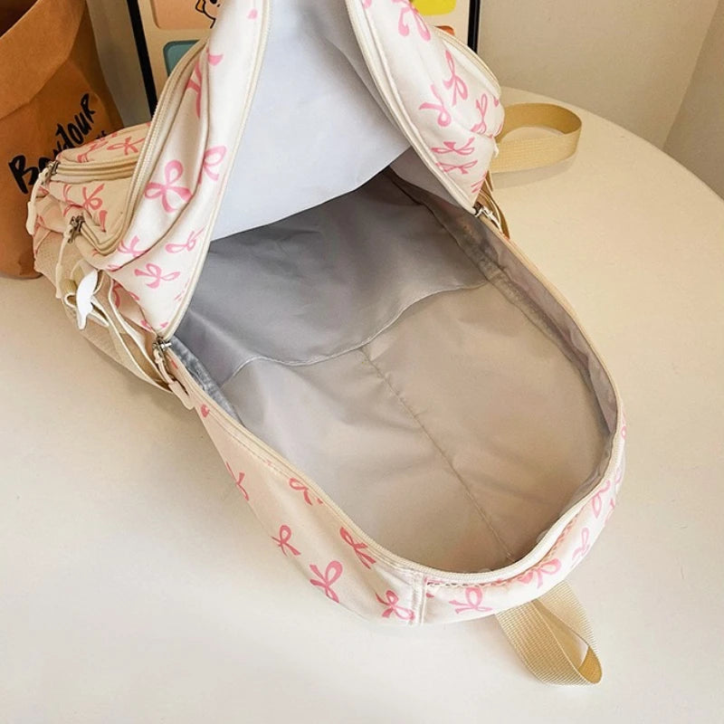 Korean Fashion Bow Print Backpack