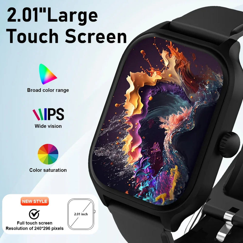 2.01-Inch HD Smart Watch with Bluetooth Calling & Fitness Tracking