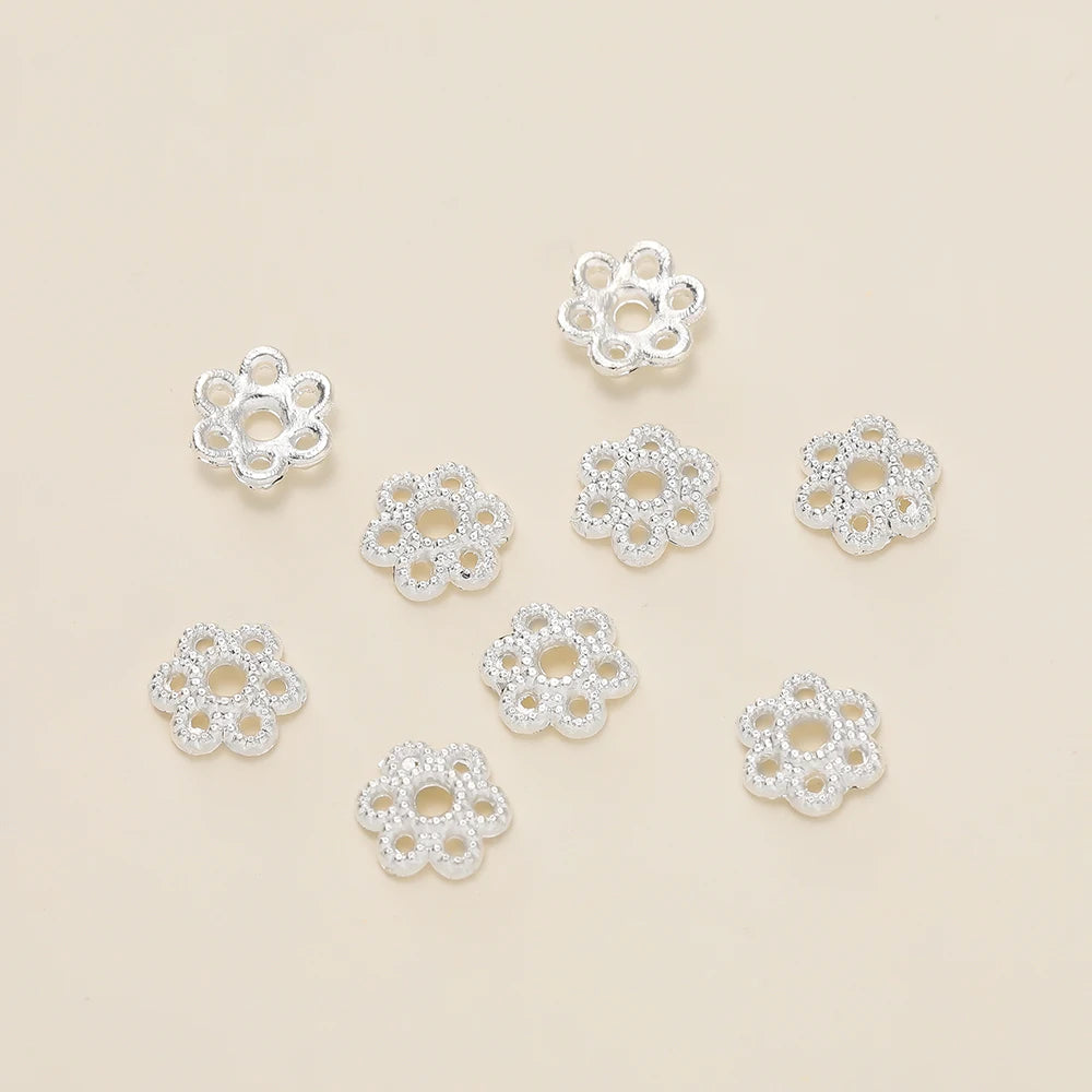 Decorative Flower Bead Caps for Jewelry Making – 50 Pack